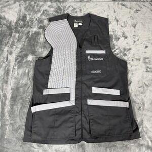 Browning Sporting Clays Trap Skeet Shooting Vest Mesh Pockets Black Grey Mens L